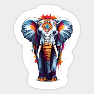 Colourful Elephant Art Sticker